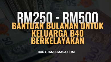 Bantuan RM250 Hingga RM500 Sebulan Untuk Keluarga B40 Yang Layak